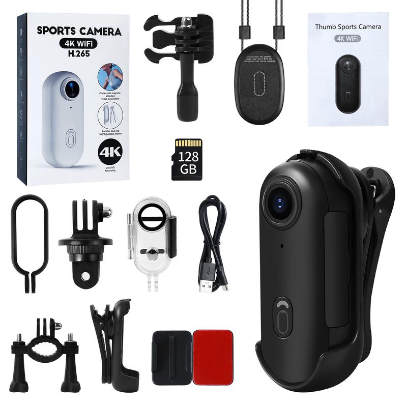 NUISK Tiny Thumb Camera: 128 GB, video POV 4K, supporto magnetico