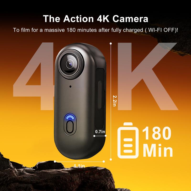 NUISK Tiny Thumb Camera: 128 GB, video POV 4K, supporto magnetico