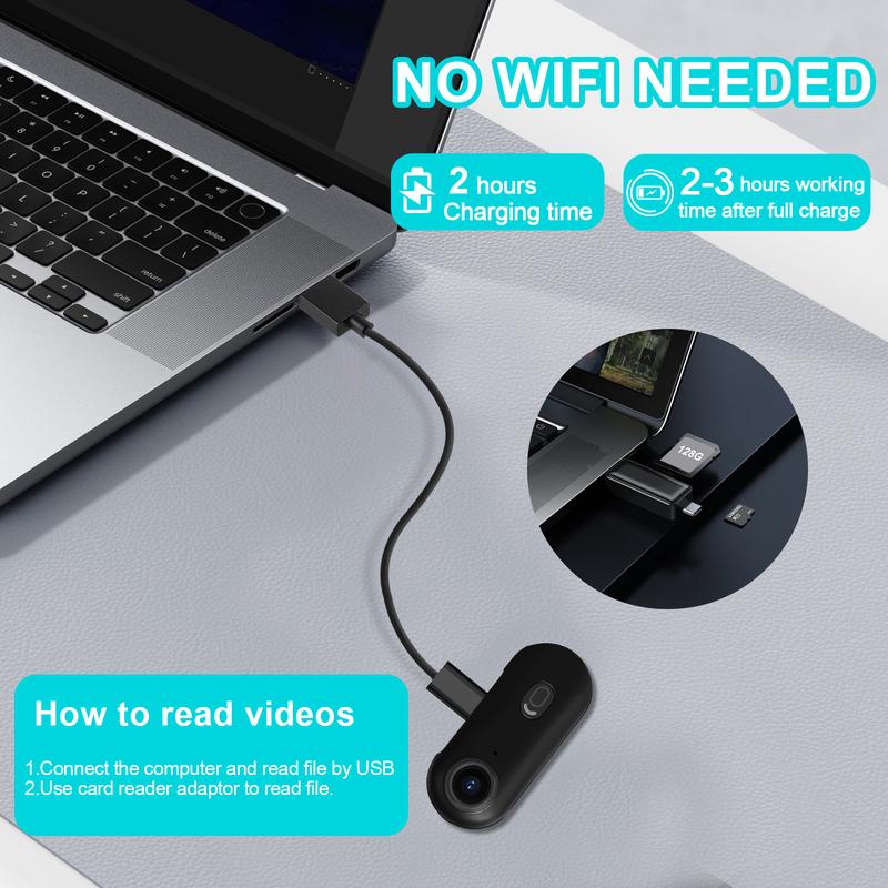 NUISK Tiny Thumb Camera: 128 GB, video POV 4K, supporto magnetico