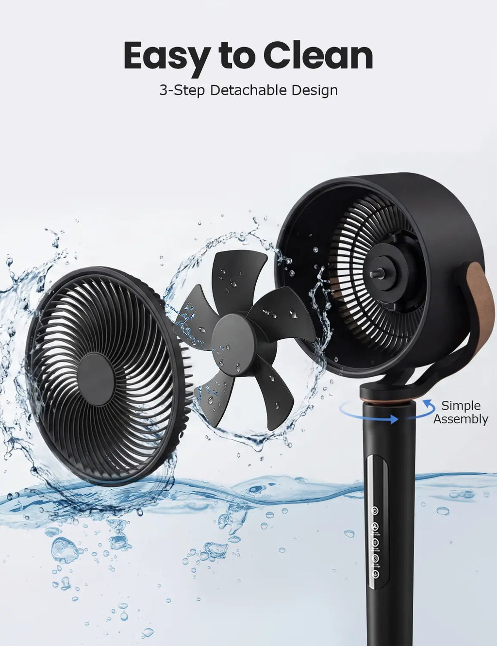 120° Oscillating Standing  Bedroom Fan